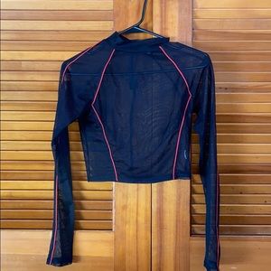 Long Sleeve Mesh Crop Top